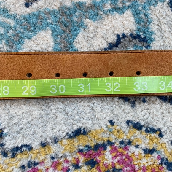 ❌SOLD🏷️Vintage Hand Painted Brown Leather Bohemian Belt - Picture 11 of 13